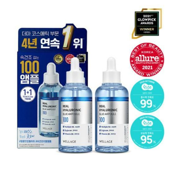 Wellage - Real Hyaluronic Blue 100 Ampoule Double Set For Cheap - Image 2